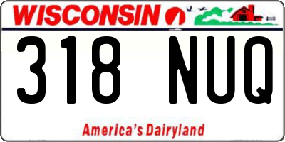 WI license plate 318NUQ