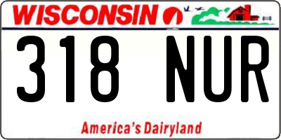 WI license plate 318NUR