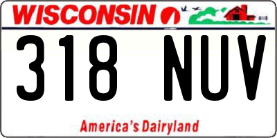 WI license plate 318NUV