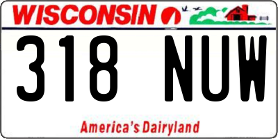 WI license plate 318NUW