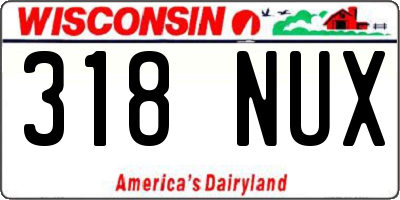 WI license plate 318NUX
