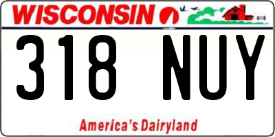 WI license plate 318NUY