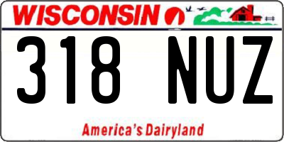 WI license plate 318NUZ