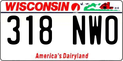 WI license plate 318NWO