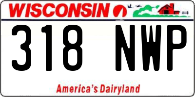 WI license plate 318NWP