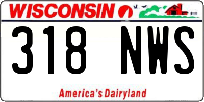 WI license plate 318NWS