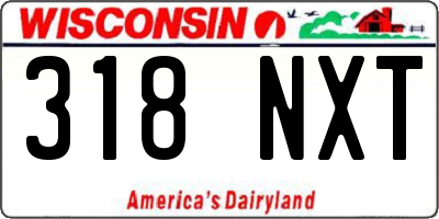 WI license plate 318NXT