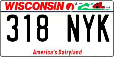 WI license plate 318NYK