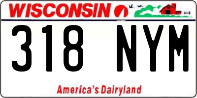 WI license plate 318NYM