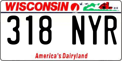 WI license plate 318NYR