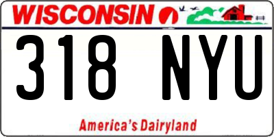 WI license plate 318NYU