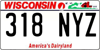 WI license plate 318NYZ
