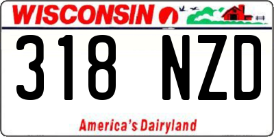 WI license plate 318NZD