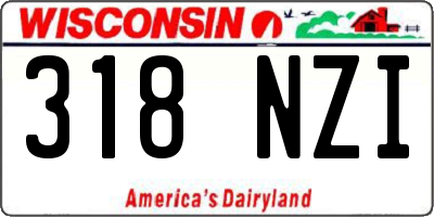 WI license plate 318NZI