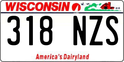 WI license plate 318NZS