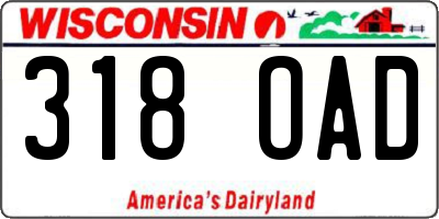 WI license plate 318OAD