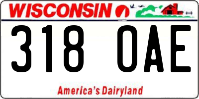 WI license plate 318OAE