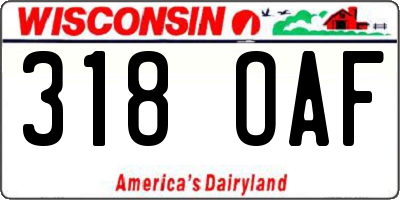 WI license plate 318OAF