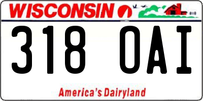 WI license plate 318OAI