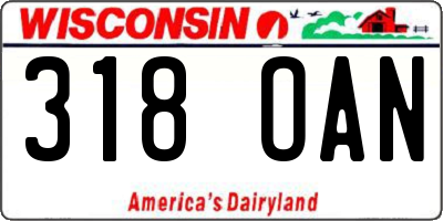 WI license plate 318OAN