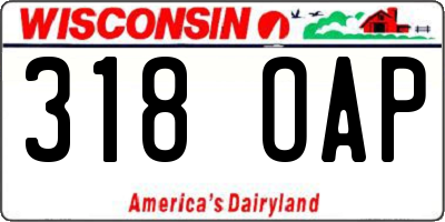 WI license plate 318OAP