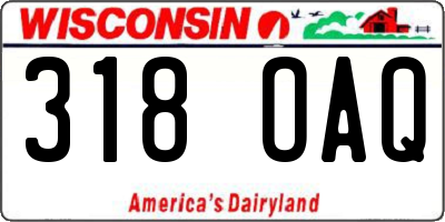 WI license plate 318OAQ