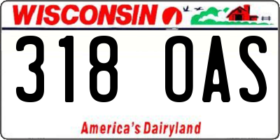 WI license plate 318OAS