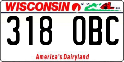 WI license plate 318OBC