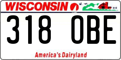 WI license plate 318OBE