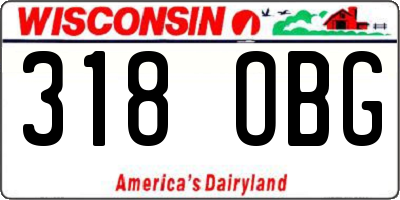 WI license plate 318OBG