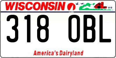 WI license plate 318OBL