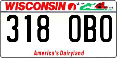 WI license plate 318OBO
