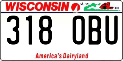 WI license plate 318OBU