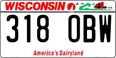 WI license plate 318OBW