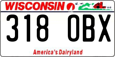 WI license plate 318OBX