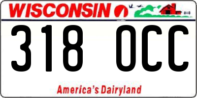 WI license plate 318OCC