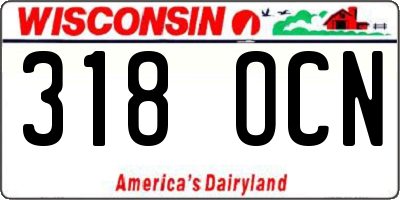 WI license plate 318OCN