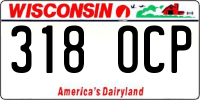 WI license plate 318OCP