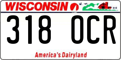 WI license plate 318OCR
