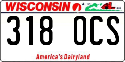 WI license plate 318OCS