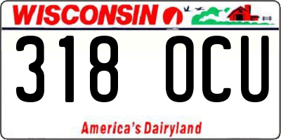 WI license plate 318OCU