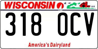 WI license plate 318OCV