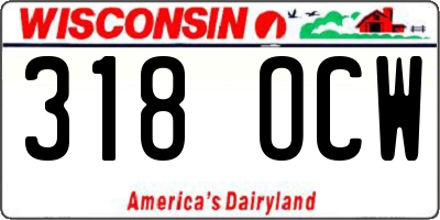 WI license plate 318OCW