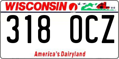 WI license plate 318OCZ