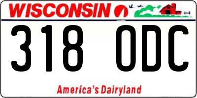 WI license plate 318ODC