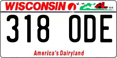 WI license plate 318ODE