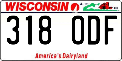 WI license plate 318ODF