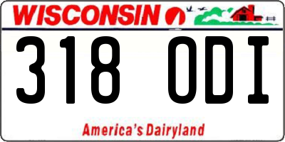 WI license plate 318ODI