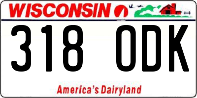 WI license plate 318ODK