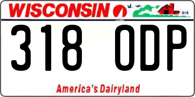WI license plate 318ODP